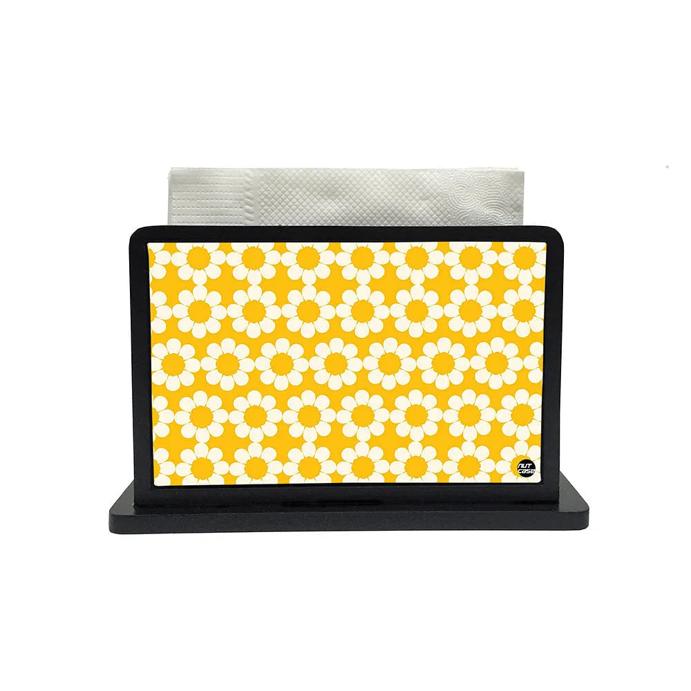 Tissue Holder Paper Napkin Stand - Yellow Flowers