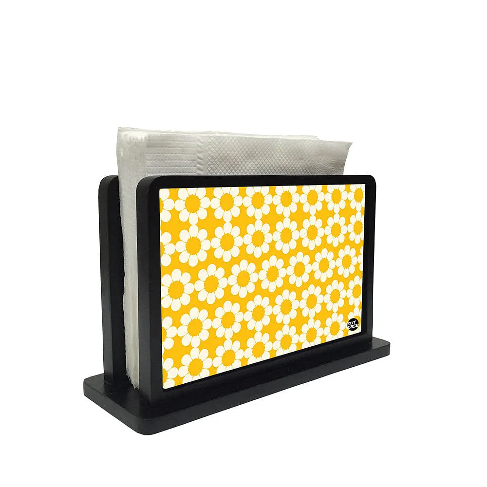 Tissue Holder Paper Napkin Stand - Yellow Flowers
