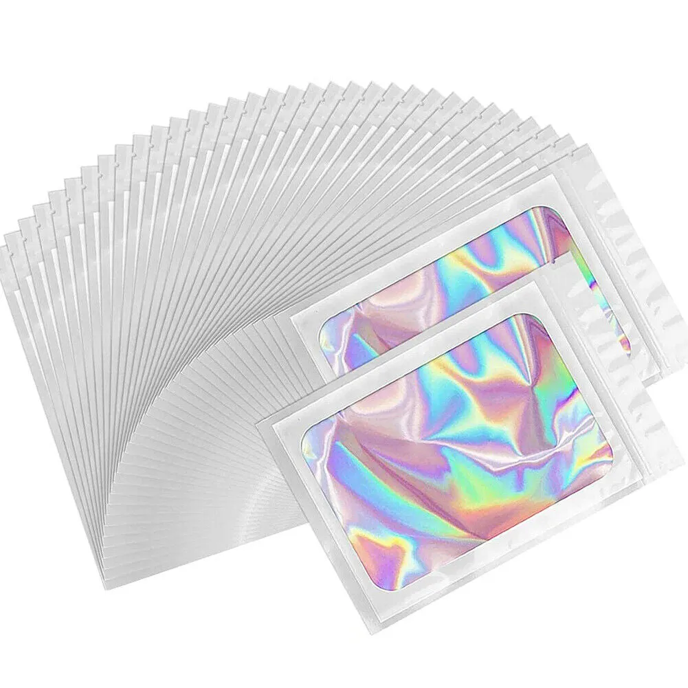 US 100-200 Pcs Smell Proof Mylar Bag Holographic Resealable Foil Pouch 4x6''