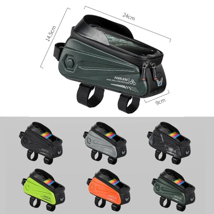WEST BIKING Bicycle Bag EVA Hard Shell Front Beam Bag Mobile Phone Waterproof Upper Tube Bag Mountain Bike Riding Equipment, Size: 1.7L(Shining Yellow)
