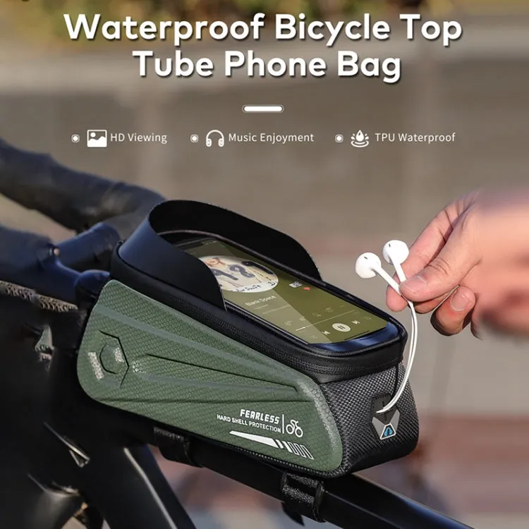 WEST BIKING Bicycle Bag EVA Hard Shell Front Beam Bag Mobile Phone Waterproof Upper Tube Bag Mountain Bike Riding Equipment, Size: 1.7L(Shining Yellow)