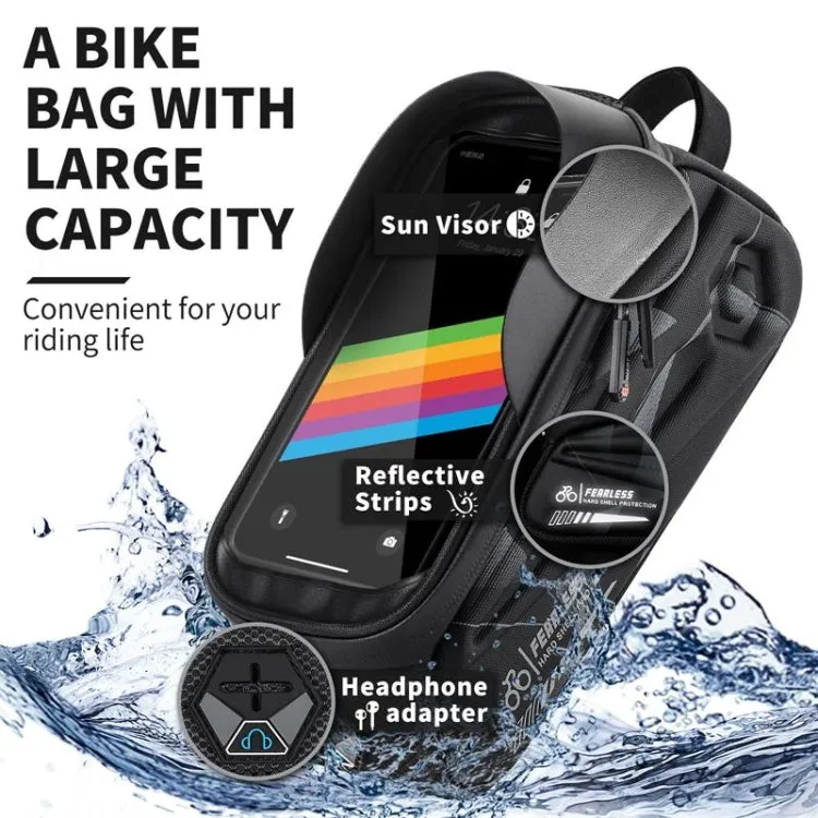 WEST BIKING Bicycle Bag EVA Hard Shell Front Beam Bag Mobile Phone Waterproof Upper Tube Bag Mountain Bike Riding Equipment, Size: 1.7L(Shining Yellow)