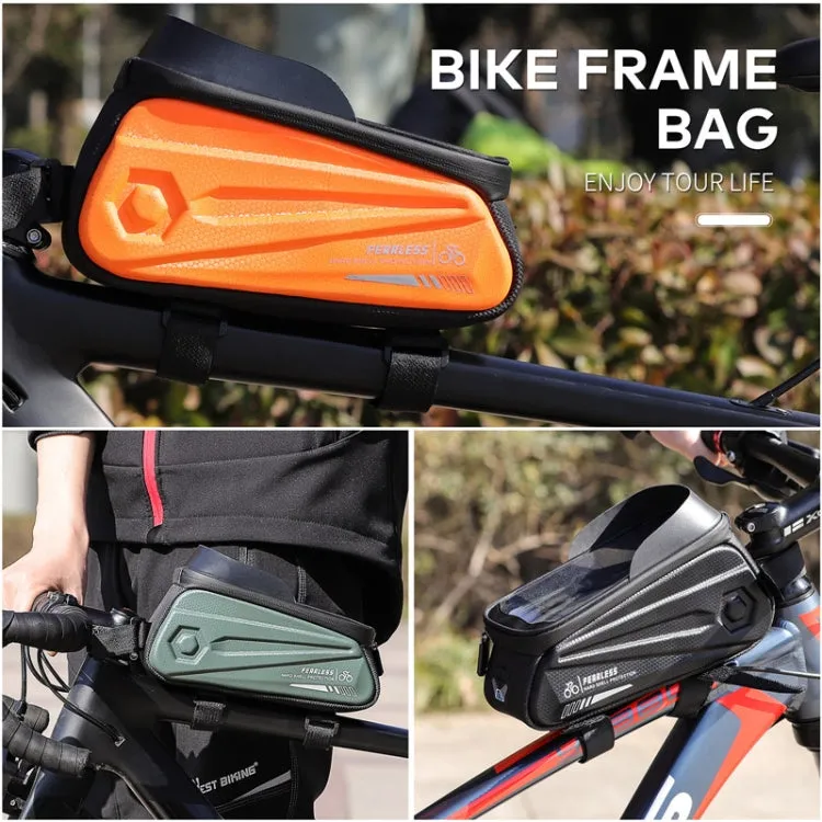 WEST BIKING Bicycle Bag EVA Hard Shell Front Beam Bag Mobile Phone Waterproof Upper Tube Bag Mountain Bike Riding Equipment, Size: 1.7L(Shining Yellow)