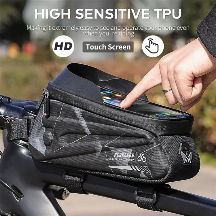 WEST BIKING Bicycle Bag EVA Hard Shell Front Beam Bag Mobile Phone Waterproof Upper Tube Bag Mountain Bike Riding Equipment, Size: 1.7L(Shining Yellow)