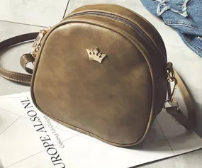 Women Crown Leather Shoulder Classic Cross Body Messenger Bag