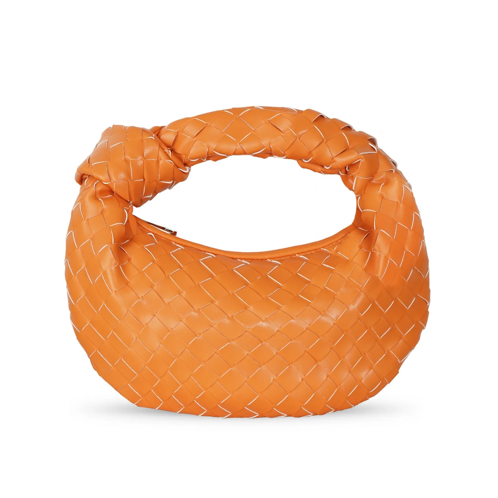 Women's PU Leather Woven Clutch Bag
