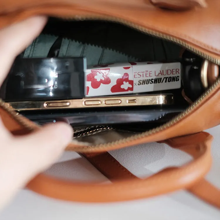 Womens Small Leather Barrel Bag Shoulder Handbags