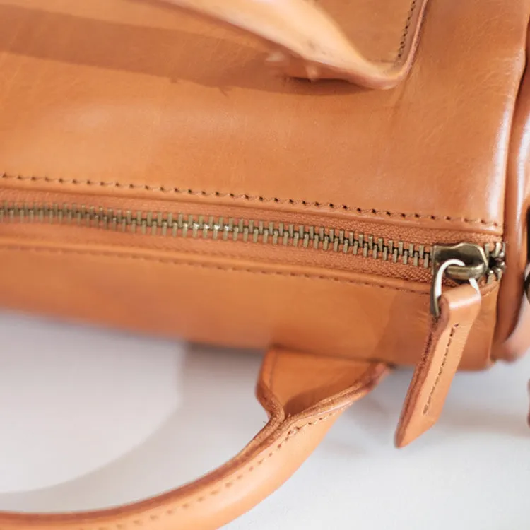 Womens Small Leather Barrel Bag Shoulder Handbags