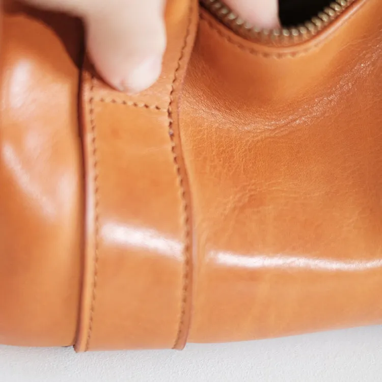 Womens Small Leather Barrel Bag Shoulder Handbags