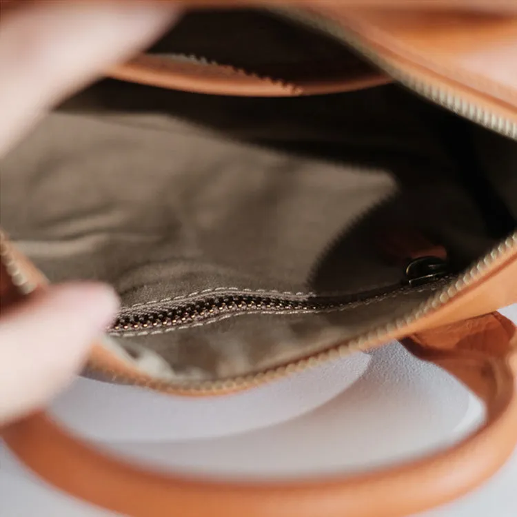 Womens Small Leather Barrel Bag Shoulder Handbags