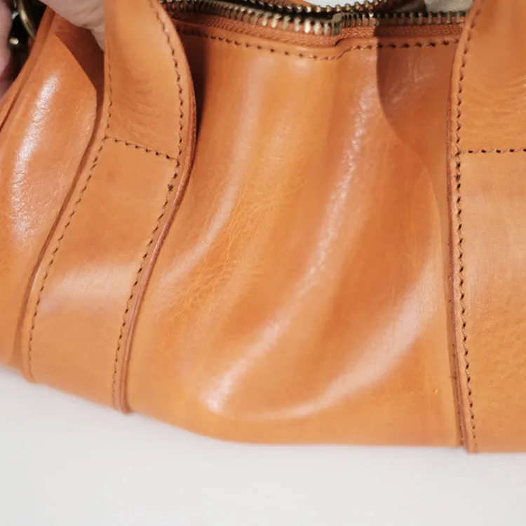 Womens Small Leather Barrel Bag Shoulder Handbags