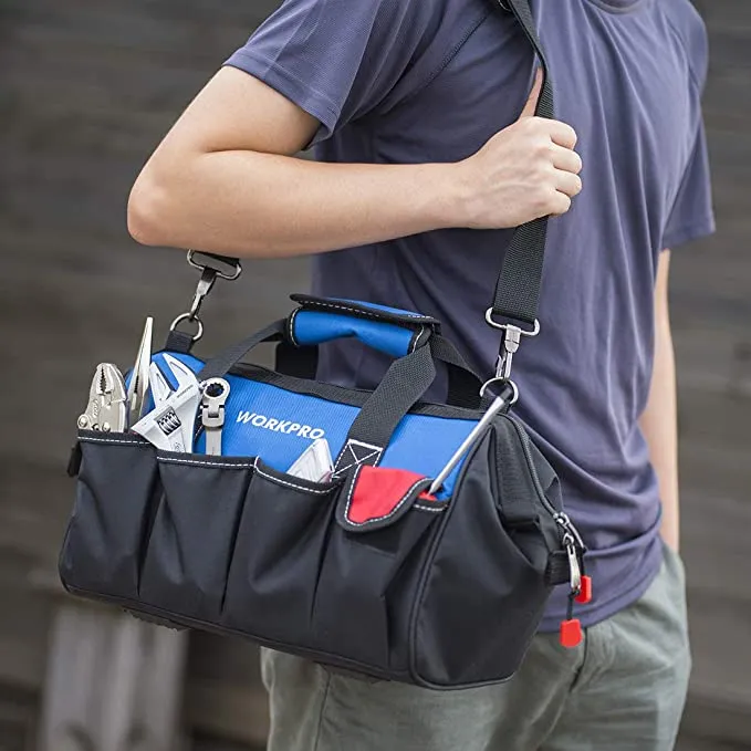 WORKPRO - #‎43398-37969  14-inch Tool Bag, Multi-pocket Tool Organizer with Adjustable Shoulder Strap