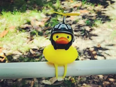 Yellow Little Duck Helmet Head  Light Shining 2 PCS