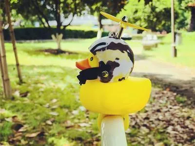Yellow Little Duck Helmet Head  Light Shining 2 PCS