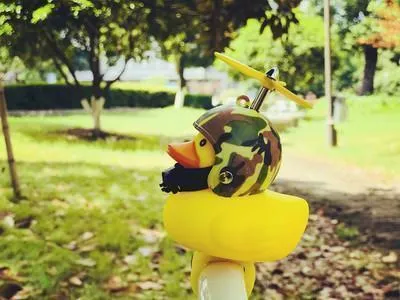 Yellow Little Duck Helmet Head  Light Shining 2 PCS