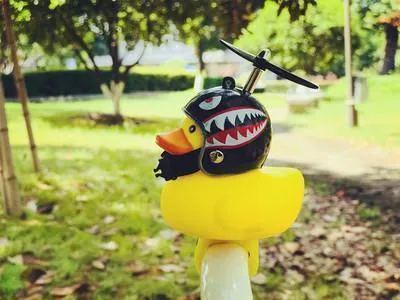 Yellow Little Duck Helmet Head  Light Shining 2 PCS