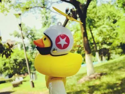 Yellow Little Duck Helmet Head  Light Shining 2 PCS