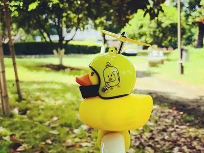 Yellow Little Duck Helmet Head  Light Shining 2 PCS