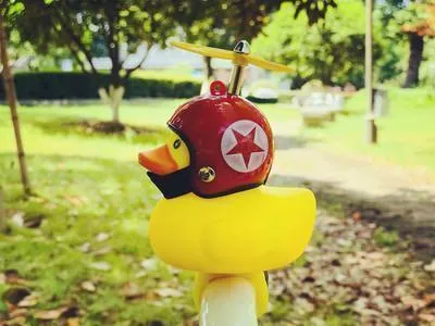 Yellow Little Duck Helmet Head  Light Shining 2 PCS