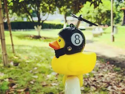 Yellow Little Duck Helmet Head  Light Shining 2 PCS