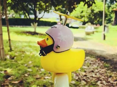 Yellow Little Duck Helmet Head  Light Shining 2 PCS