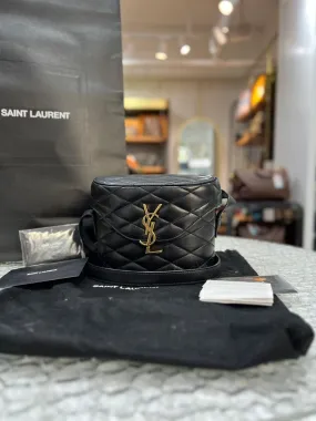YVES SAINT LAURENT (YSL) Paris Black Leather June Women's Crossbody Sling Bag